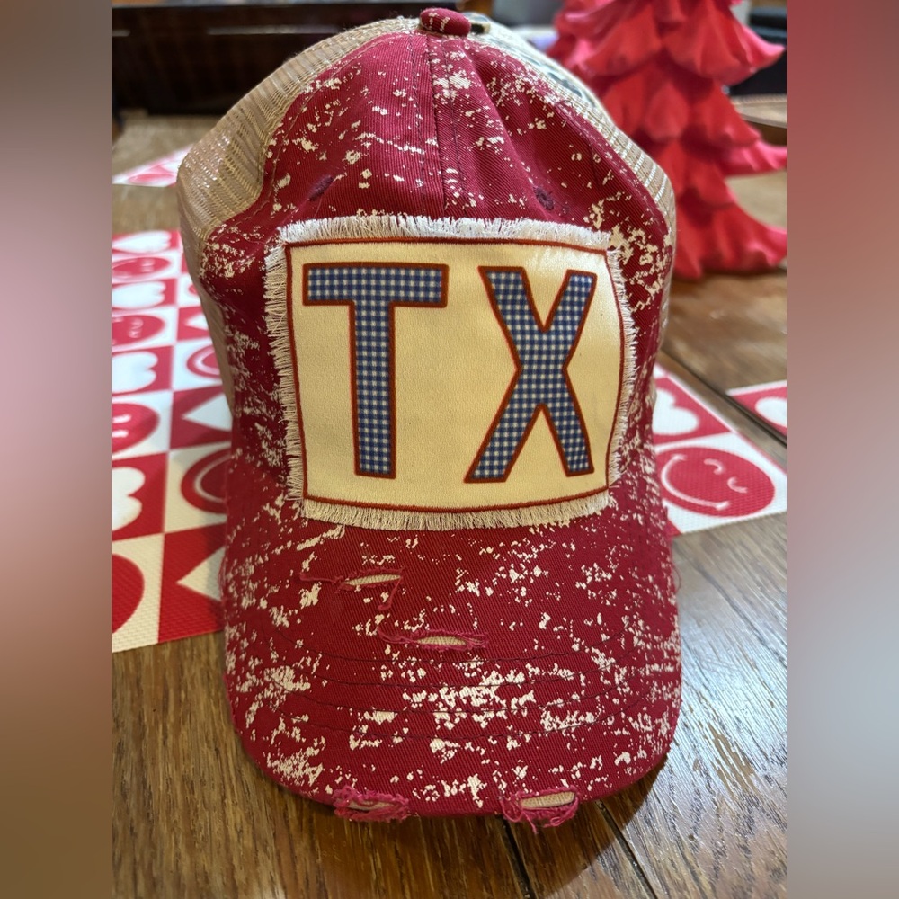 Red and Tan TX Trucker Hat